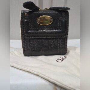 Chloé Brown Leather Wallet With Gold Hardware‎